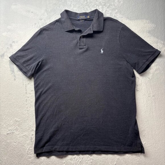 Polo Ralph Lauren Men's Size Large Polo Shirt Classic Fit Navy Blue w/ Logo - Picture 1 of 10